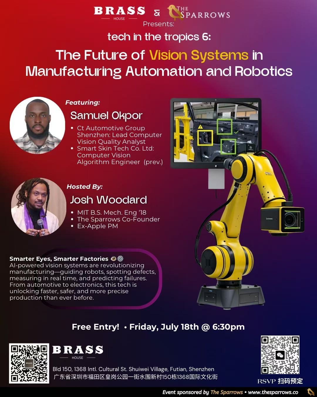 Tech in the Tropics 6: Vision Systems - Manufacturing automation and robotics tech talk at Brass House